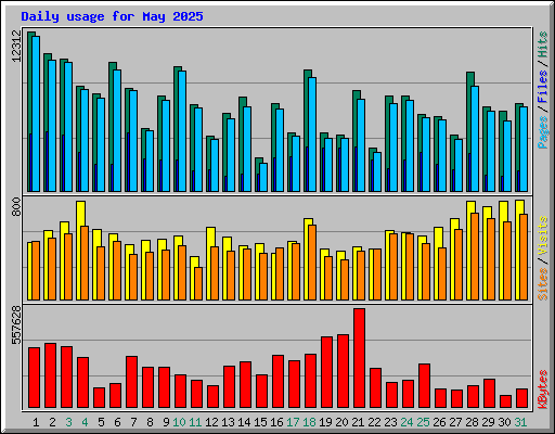 Daily usage for May 2025