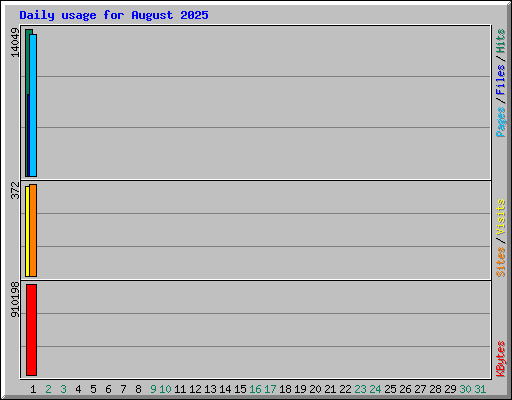 Daily usage for August 2025