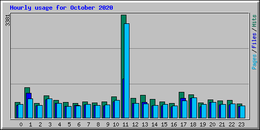 Hourly usage for October 2020