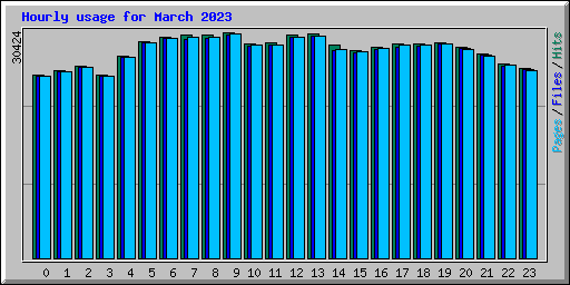Hourly usage for March 2023